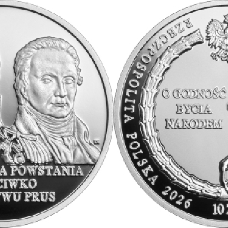 Wizerunki i ceny monet 220. rocznica powstania przeciwko Królestwu Prus