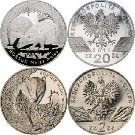 Prices of coins European Badger