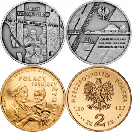 Ceny monet Polacy ratujący Żydów – rodzina Ulmów, Kowalskich, Baranków