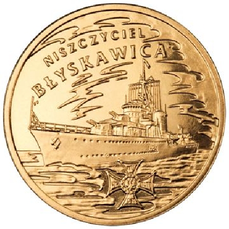 Wizerunek monety Niszczyciel „Błyskawica”