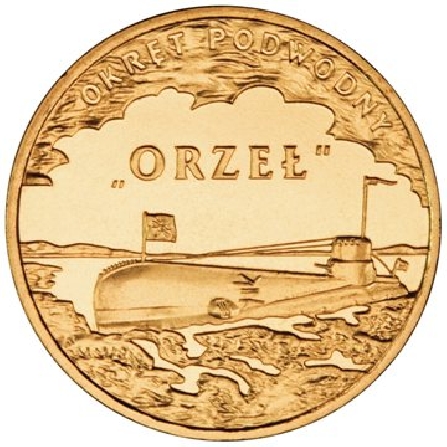 The image of the coin Orzeł Submarine