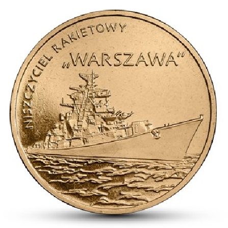 The image of the coin „Warszawa” Guided-missile Destroyer