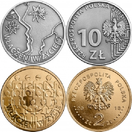Prices of coins Joining the flow of life - the 50th Anniversary of the Polish Society for the Mentally Handicapped