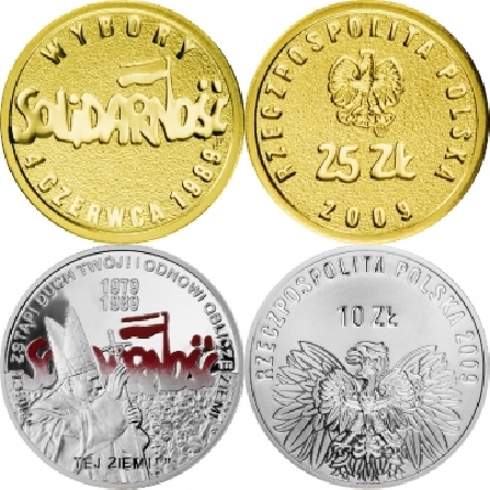 Ostatnie monety z serii Polska Droga do Wolności - wybory 4 czerwca 1989 r.