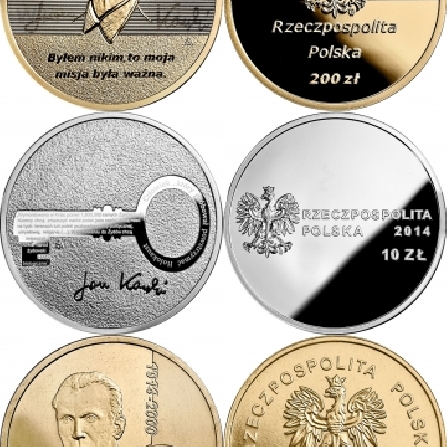 Images and prices of coins Centenary of the birth of Jan Karski