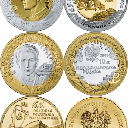 Date and prices of coins 65th anniversary of the Warsaw Uprising