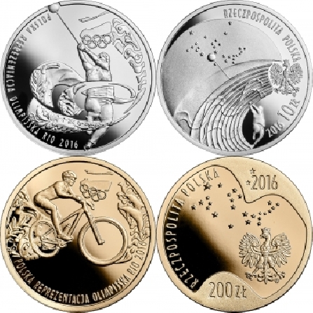 Wizerunki i ceny monet Polska Reprezentacja Olimpijska Rio de Janeiro 2016