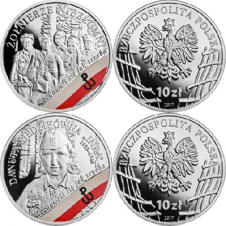 Wizerunki i ceny monet Wyklęci przez komunistów żołnierze niezłomni