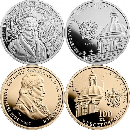 Wizerunki monet 200-lecie istnienia Zakładu Narodowego im. Ossolińskich