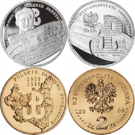 Date and prices of coins 70th anniversary of creating the Polish underground state
