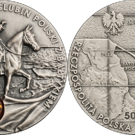 Wizerunki i ceny monet 100-lecie zaślubin Polski z Bałtykiem
