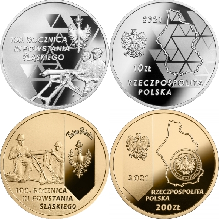 Wizerunki i ceny monet 100. rocznica III Powstania Śląskiego