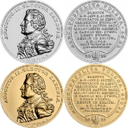 Wizerunki i ceny monet August II Mocny