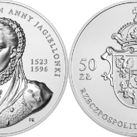 Wizerunki i ceny monet 500. rocznica urodzin Anny Jagiellonki