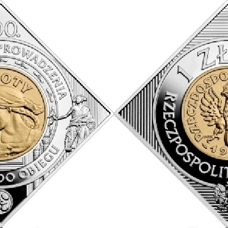 Wizerunki i ceny monet 100. rocznica wprowadzenia złotego do obiegu