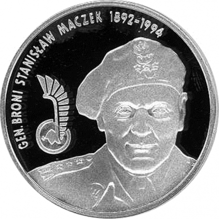 Rewers monety 10 zł Gen. broni Stanisław Maczek (1892-1994)
