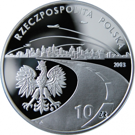 Awers monety10 zł 150-lecie narodzin przemysłu naftowego i gazowniczego