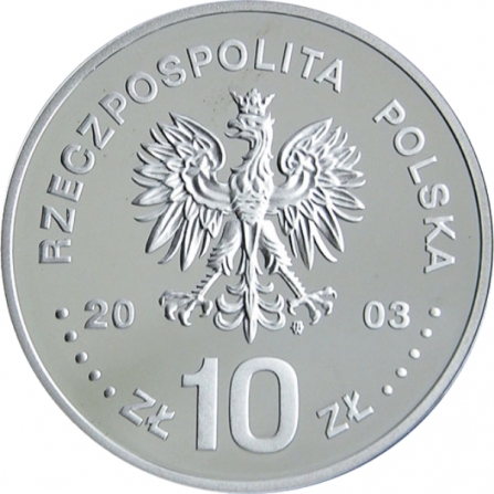 Awers monety10 zł Stanisław Leszczyński (1704-1709, 1733-1736), popiersie