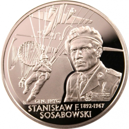Rewers monety 10 zł Gen. bryg. Stanisław F. Sosabowski (1892-1967)
