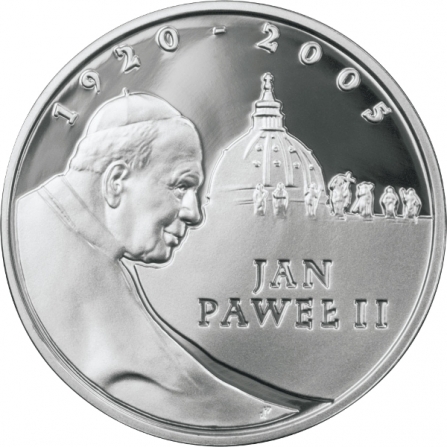 Rewers monety 10 zł Papież Jan Paweł II (1920-2005)