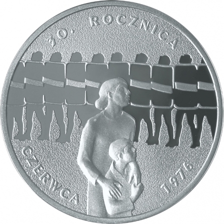 Rewers monety 10 zł 30. rocznica Czerwca `76