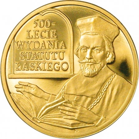 Rewers monety 100 zł 500-lecie wydania Statutu Łaskiego