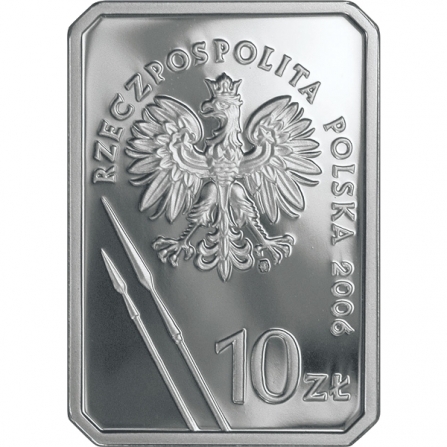 Awers monety10 zł Jeździec piastowski
