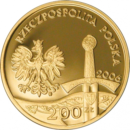 Awers monety200 zł Jeździec piastowski