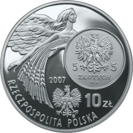 Coin obverse 10 pln 5 zł coin of 1928 (Nike)