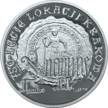 Rewers monety 10 zł 750-lecie lokacji Krakowa
