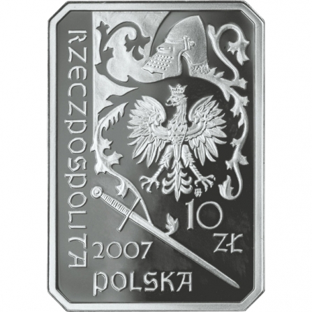 Awers monety10 zł Rycerz ciężkozbrojny - XV wiek