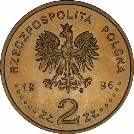 Awers monety2 zł Henryk Sienkiewicz (1846-1916)