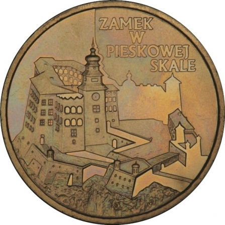 Rewers monety 2 zł Zamek w Pieskowej Skale