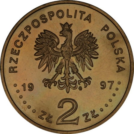 Awers monety2 zł 200-lecie urodzin Pawła Edmunda Strzeleckiego (1797-1873)