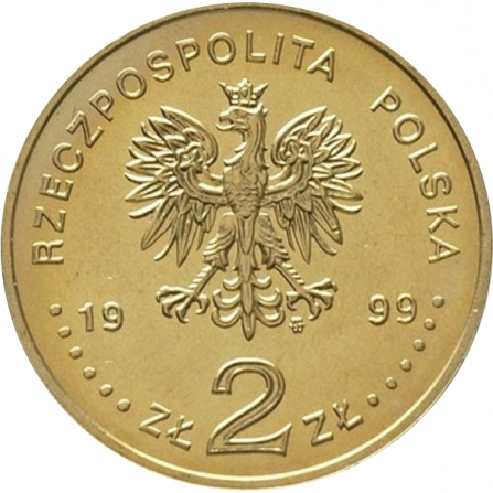 Awers monety2 zł Jan Łaski (1499-1560), 500. rocznica urodzin