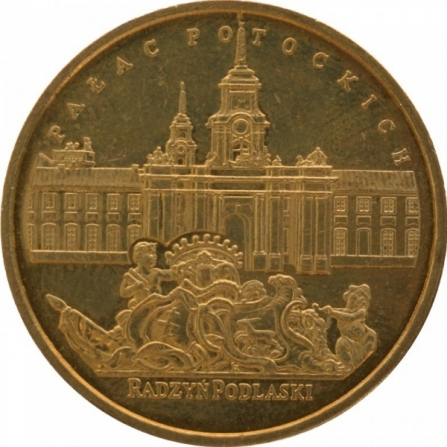 Rewers monety 2 zł Pałac Potockich w Radzyniu Podlaskim