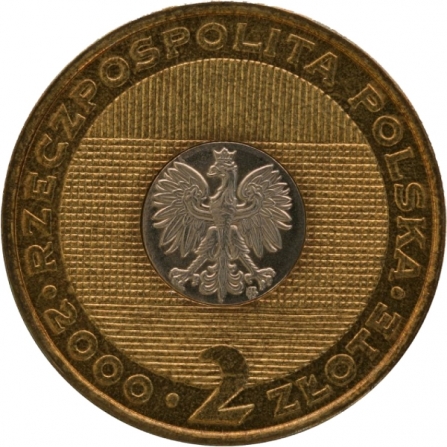 Awers monety2 zł Rok 2000 - przełom tysiącleci