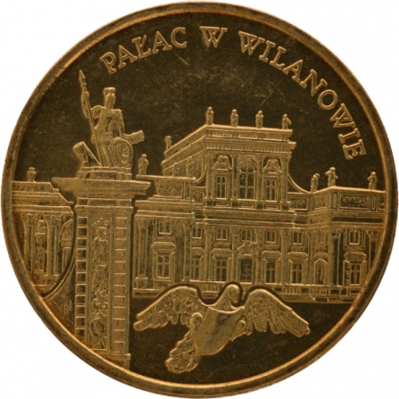 Rewers monety 2 zł Pałac w Wilanowie