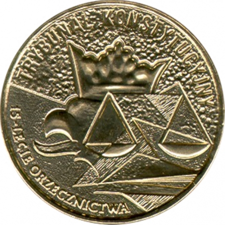 Rewers monety 2 zł 15-lecie orzecznictwa Trybunału Konstytucyjnego