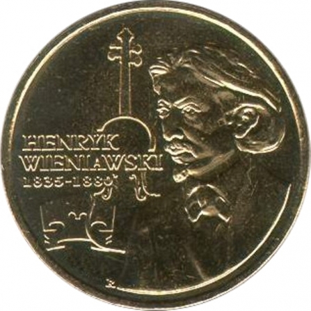 Rewers monety 2 zł XII Międzynarodowy Konkurs im. Henryka Wieniawskiego