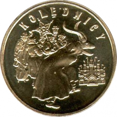 Rewers monety 2 zł Kolędnicy