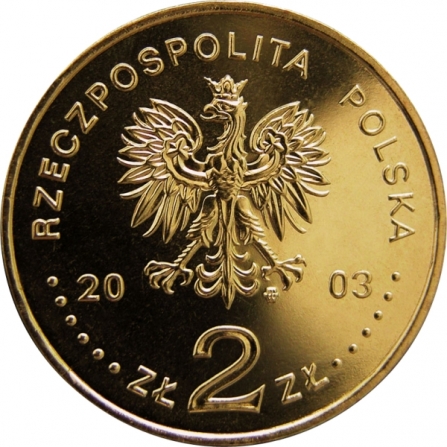 Awers monety2 zł 150-lecie narodzin przemysłu naftowego i gazowniczego