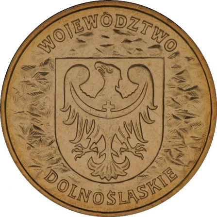 Rewers monety 2 zł Województwo dolnośląskie