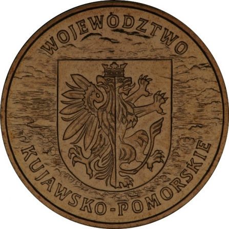 Rewers monety 2 zł Województwo kujawsko-pomorskie
