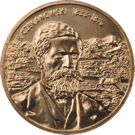 Rewers monety 2 zł Aleksander Czekanowski (1833-1876)