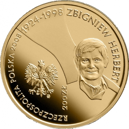 Awers monety200 zł Zbigniew Herbert (1924-1998)