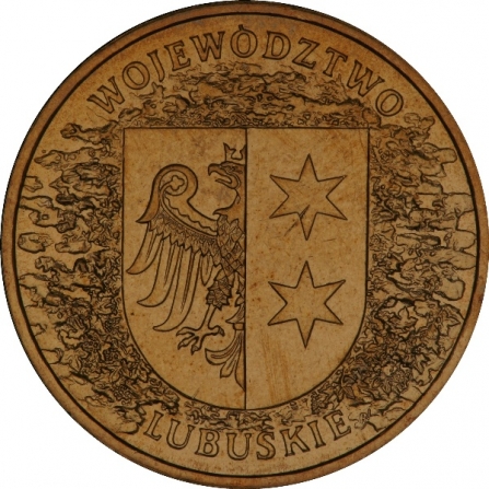 Rewers monety 2 zł Województwo lubuskie