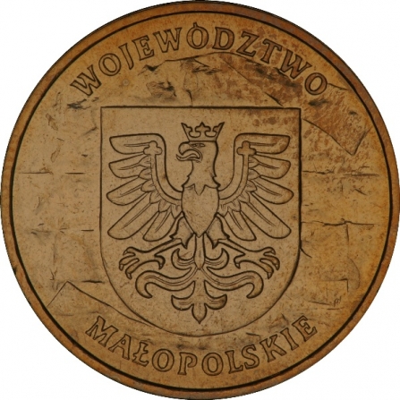 Rewers monety 2 zł Województwo małopolskie