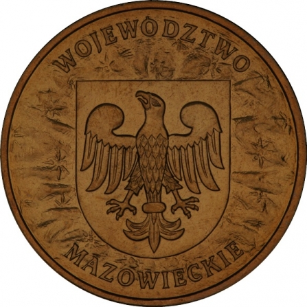 Rewers monety 2 zł Województwo mazowieckie