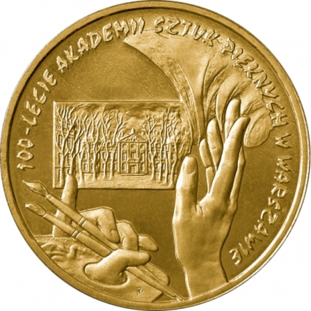 Coin reverse 2 pln 100th Anniversary of Foundation of Fine Arts Academy